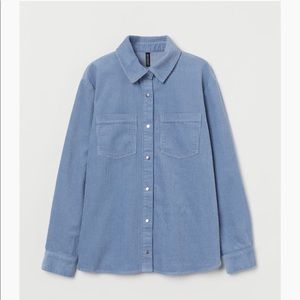 H&M corduroy blue shirt